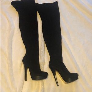 Bebe black suede boots